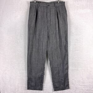 VTG RPM Pants Mens 32x32 Gray Tweed Pleated Paper Thin Classic Luxury Preppy 80s